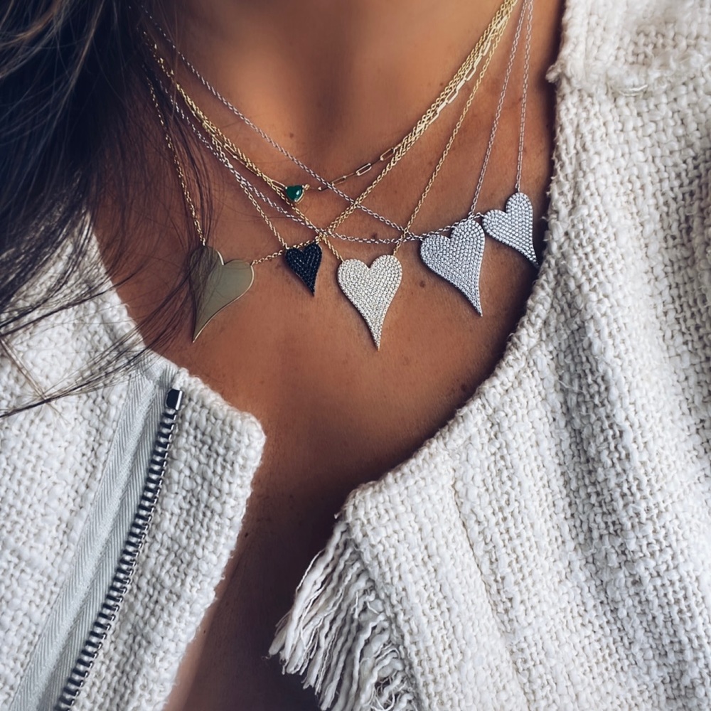 Jumbo heart necklace 14k sterling